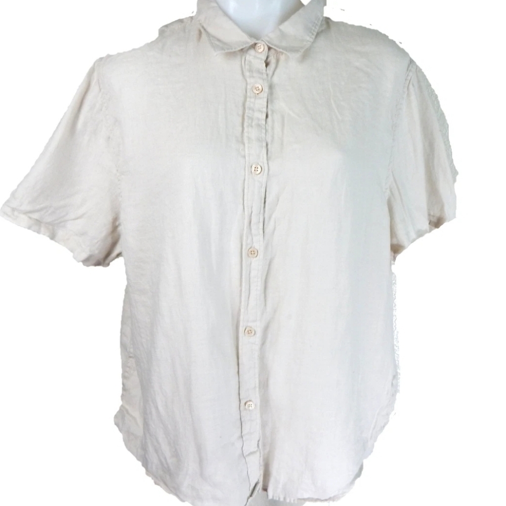Quince Linen Button Front Pajama Top - image 1